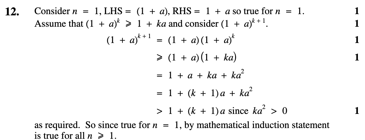 2007 Question 12 Marking Instructions