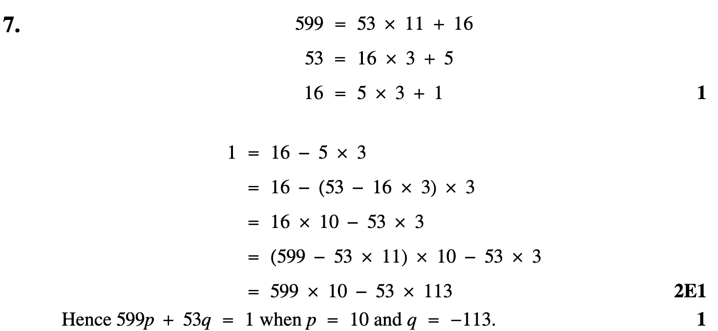 2007 Question 7 Marking Instructions
