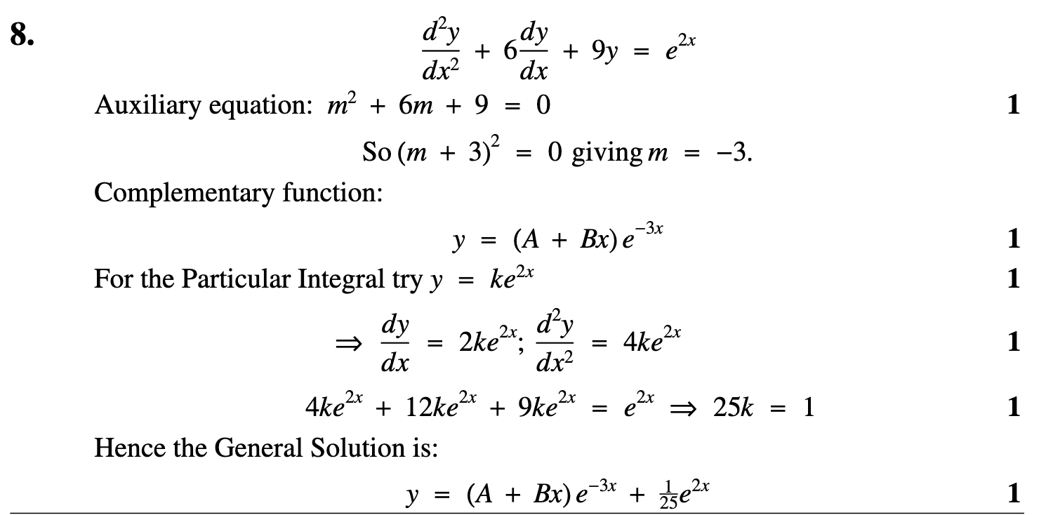 2007 Question 8 Marking Instructions