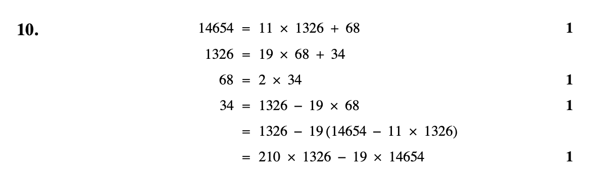 2009 Question 10 Marking Instructions