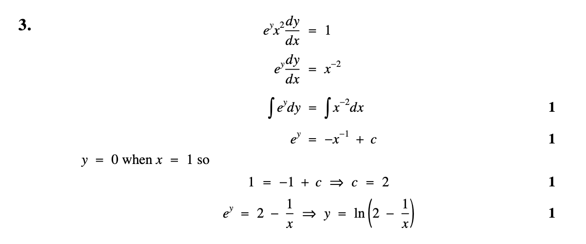 2009 Question 3 Marking Instructions