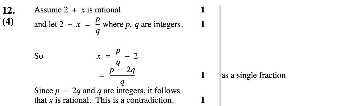 2010 Question 12 Marking Instructions