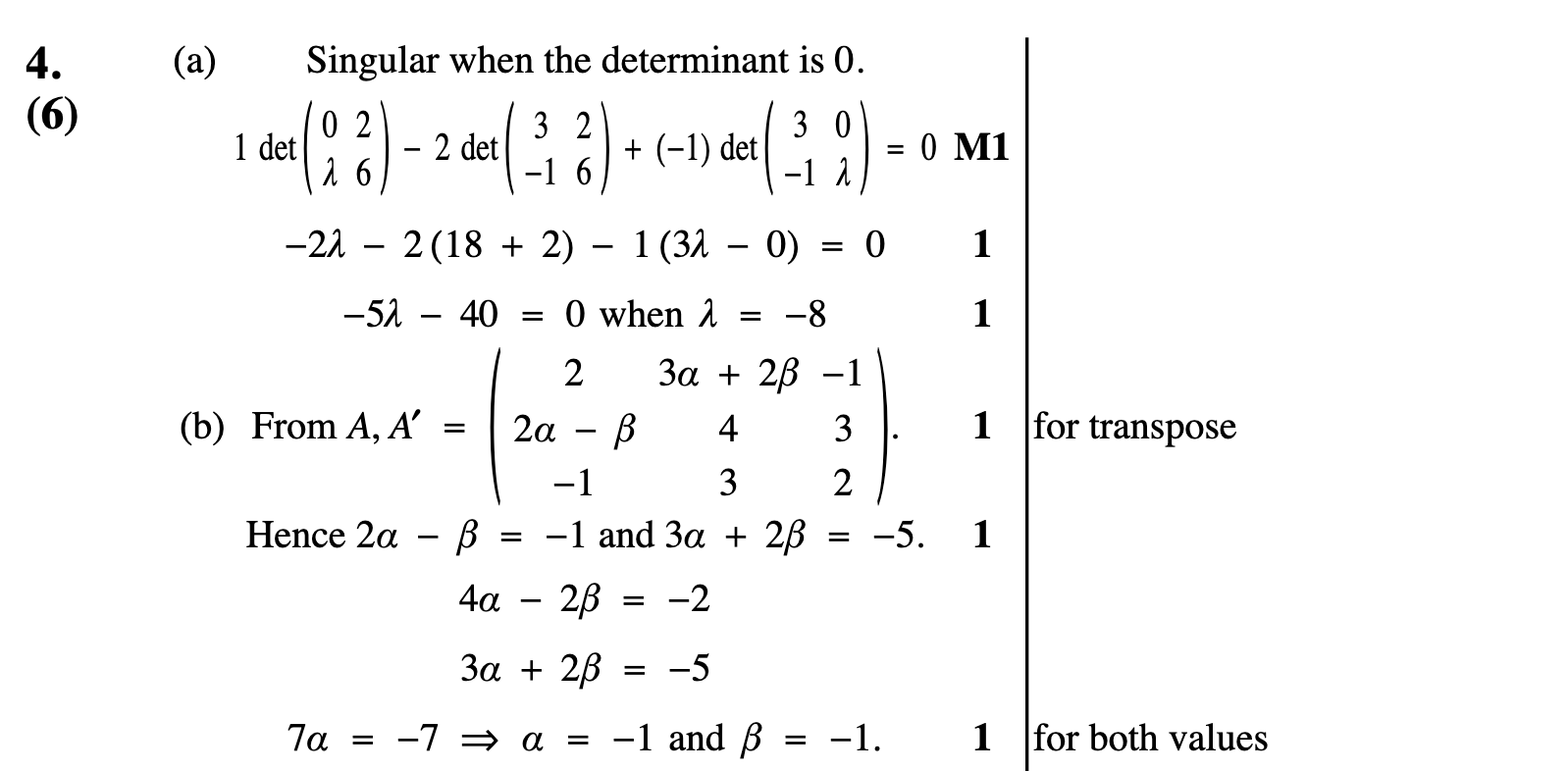 2011 Question 4 Marking Instructions