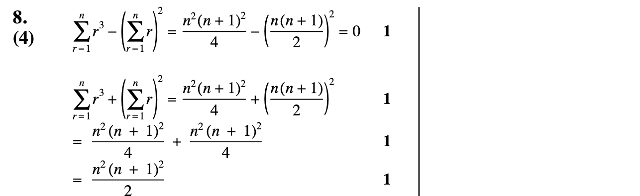 2011 Question 8 Marking Instructions