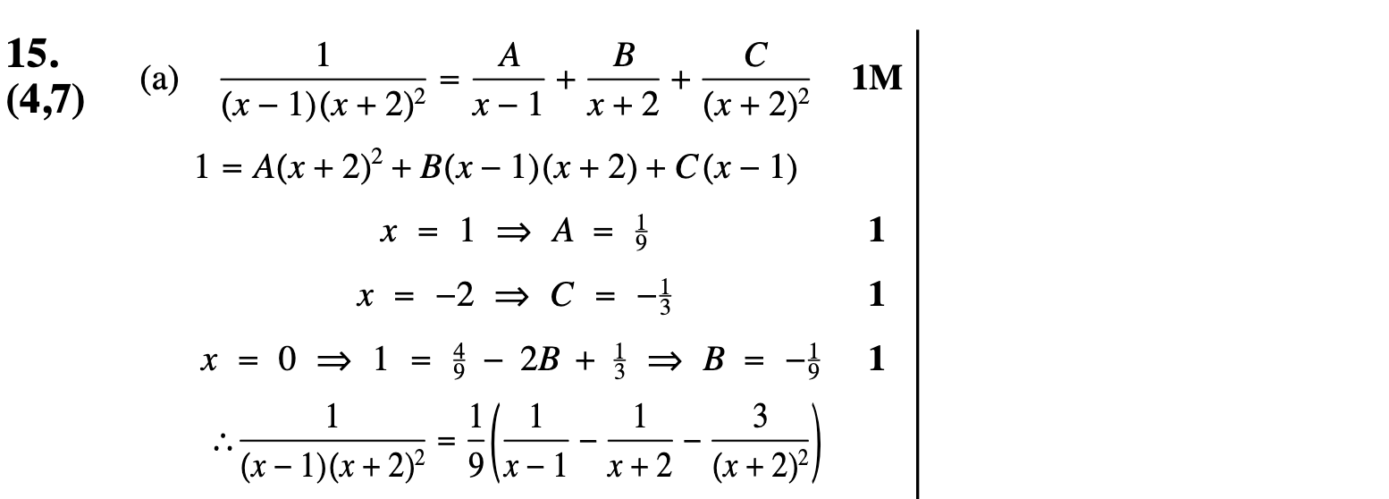 2012 Question 15a Marking Instructions