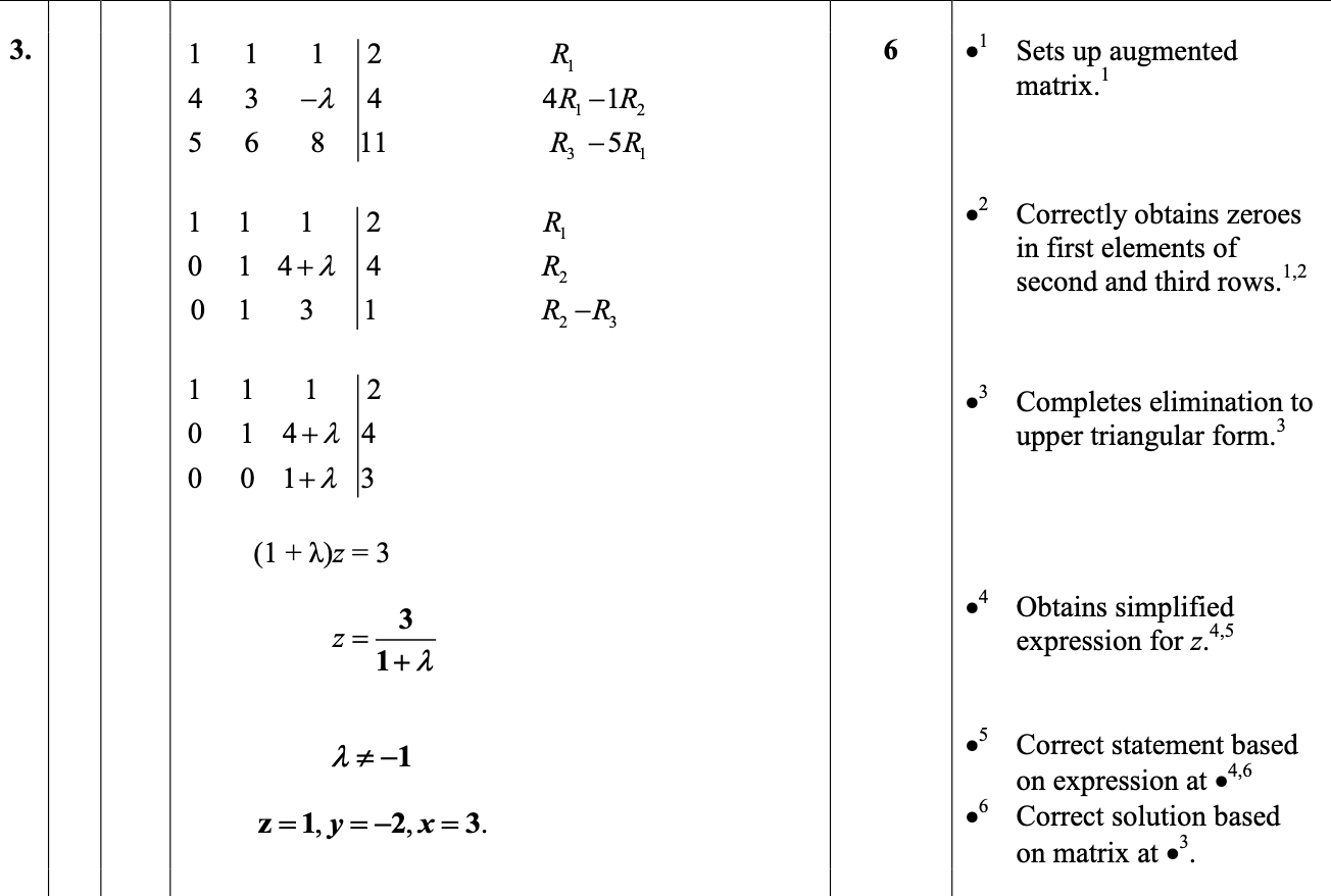 2014 Question 3 Marking Instructions