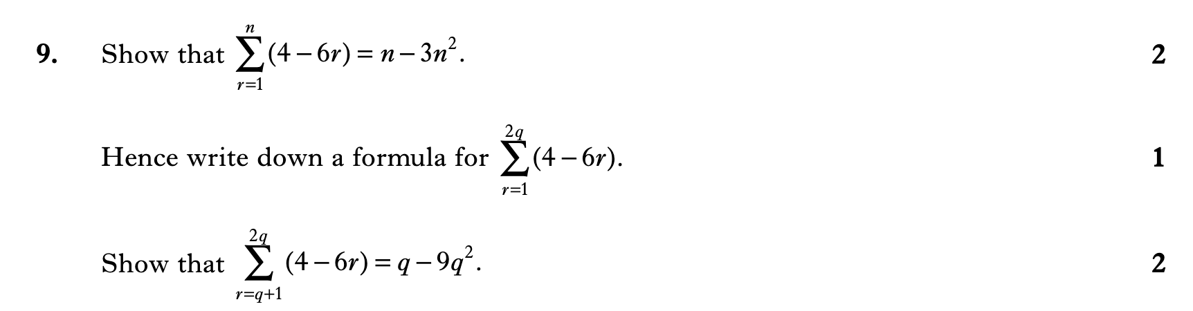 2007 Question 9