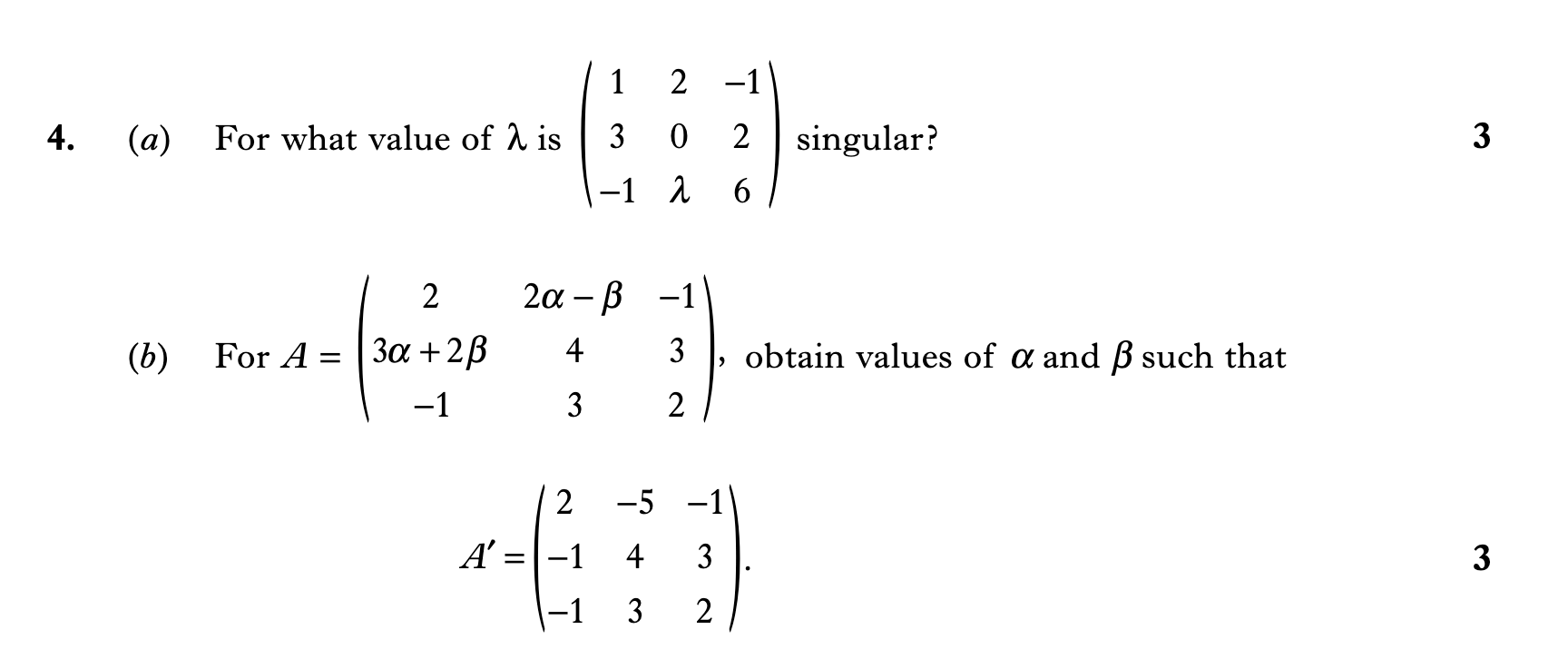2011 Question 4