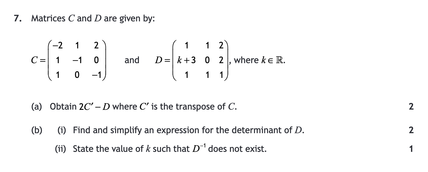 2018 Question 7