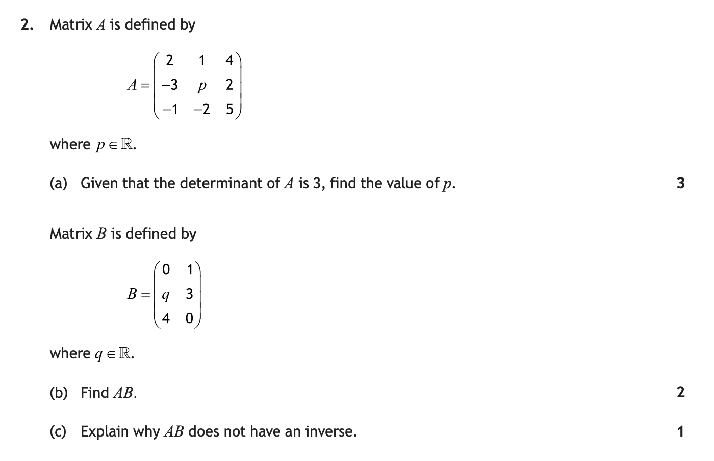 2019 Question 2